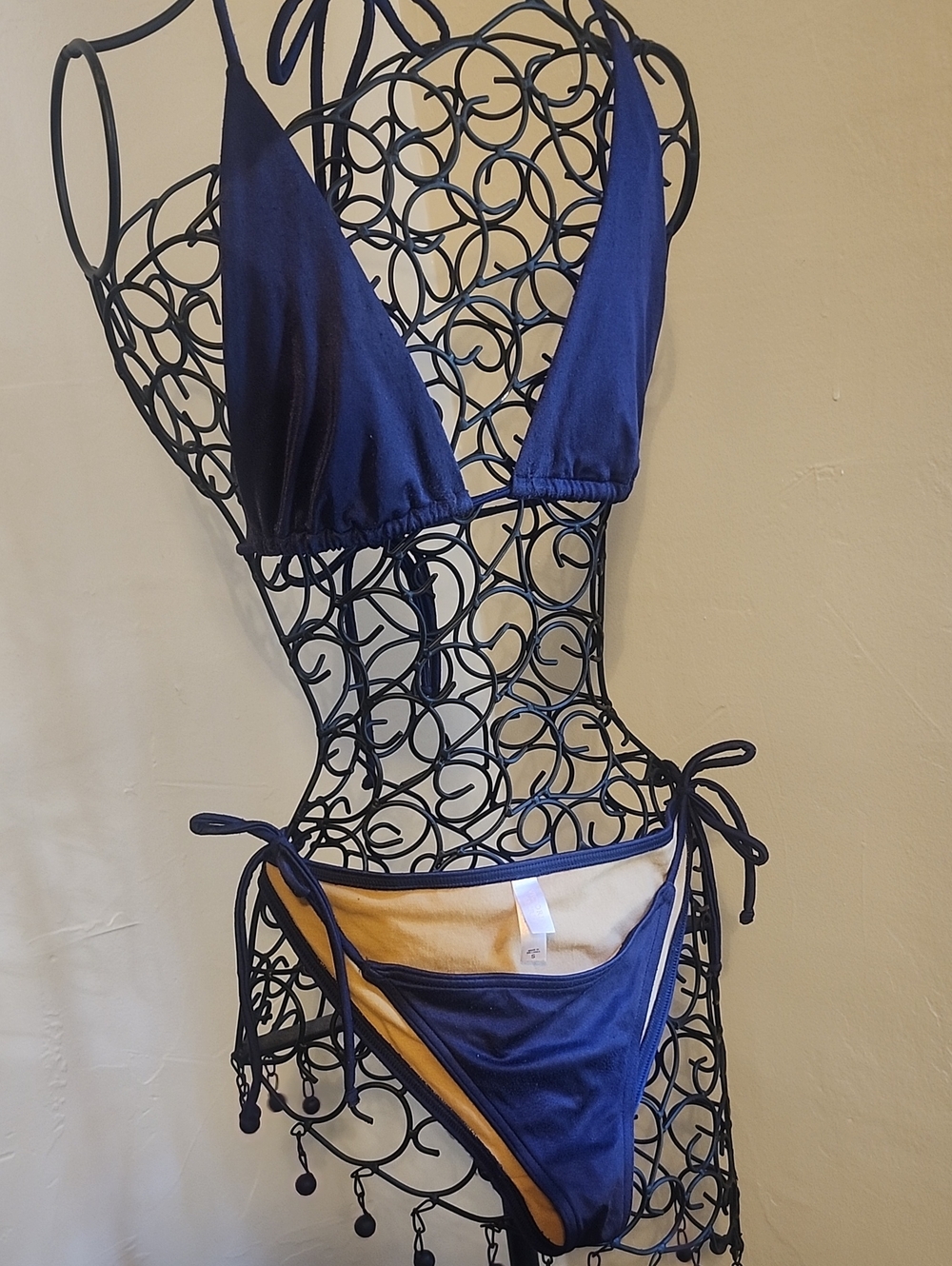 Victoria's Secret Navy Blue Triangle Tie-Side Bikini Set